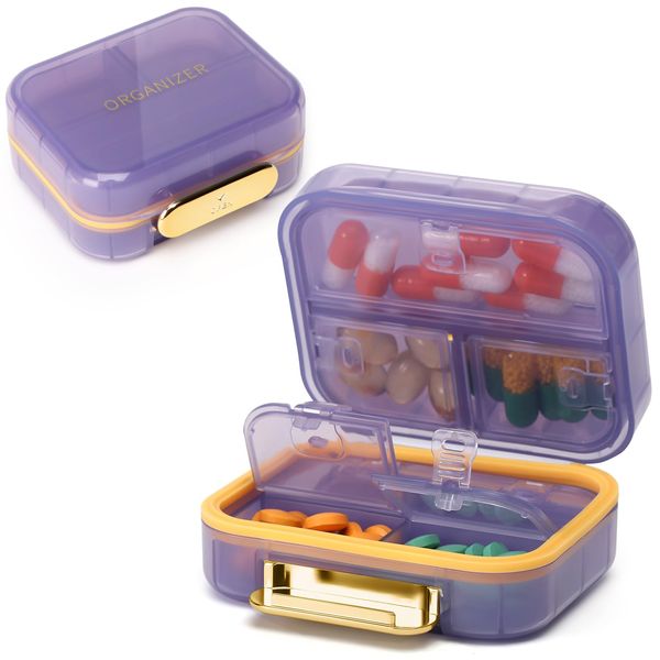 Toplive Pill Boxes 7 Day Portable Storage Box Weekly Organizer to Hold Vitamins, Cod Liver Oil, Supplements and Medication for Travel Work