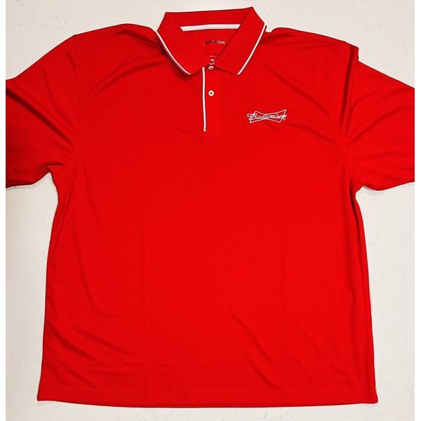 Budweiser Bud Light Dry Fit Polo 2XL Red
