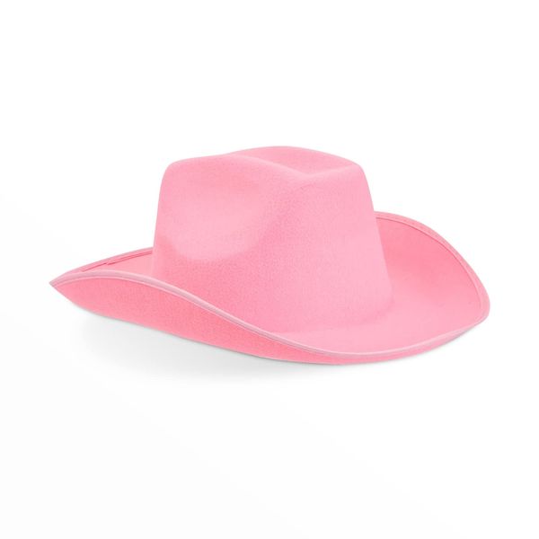 Zodaca Pink Cowboy Hat - Felt Cowboy Hats for Men, Women, Western Cowgirl Hat for Costume Birthday Bachelorette Party (Adult Size)