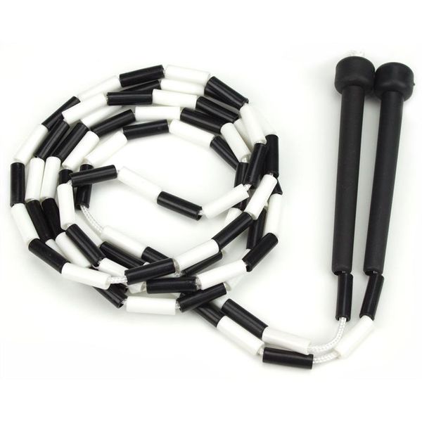 Black and White 7-foot Jump Rope with Plastic Segmentation by K-Roo Sports