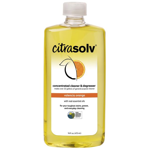 Citra Solv - Concentrated Household Cleaner & Degreaser - Valencia Orange Scent - 16 Fl Oz, Natural Ingredients, Non-Toxic, Biodegradable, Made in USA