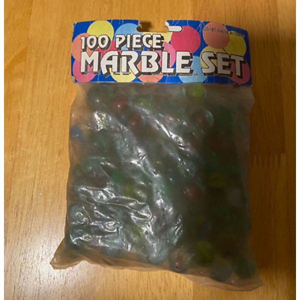 Estate Vintage 100 Piece Marble Set Bag Of Unopened Marbles AE-91 2 Shooters