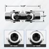 RABROPAR 3/4" Round X 3/4" Round Double Steering Shaft Universal U Joint Coupling Chrome
