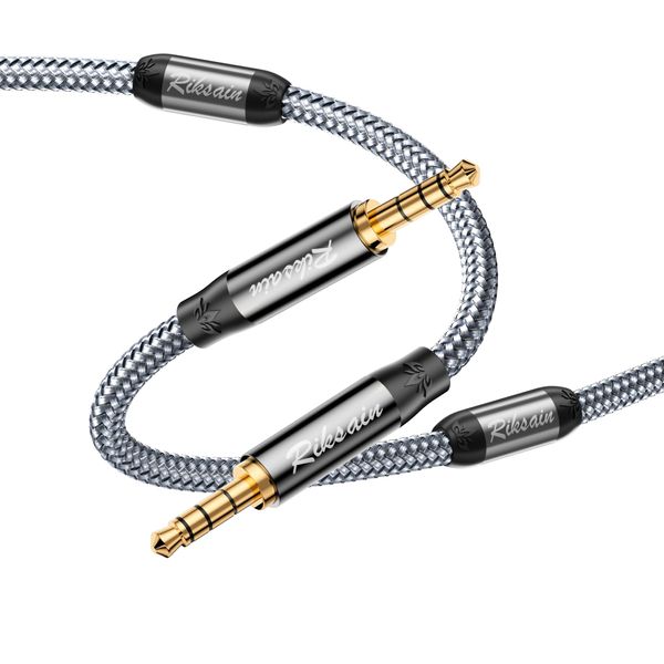 Aux Cable 3.5 Jack to 3.5 Jack Cable, 3.5mm Audio Cable-HiFi Stereo, 4-Pin Supports Microphone for Headset (CTIA), Mobile Phone, Speaker, Car Radio, MP3 Player, PS4, Xbox One (3m - 4 Pin)