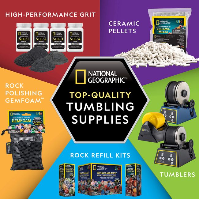 NATIONAL GEOGRAPHIC Professional Rock Tumbling Kit Patent-Pending