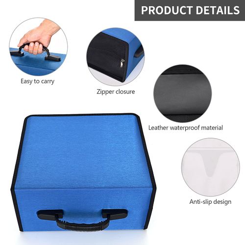 alavisxf xx CD Case, 432 Capacity DVD Case Holder, Heavy Duty Zipper Protective Movie Media Storage Organizer Binder Wallet for Car Home Office Travel (432 Capacity, Blue)
