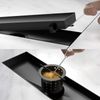 BARONAGE Linear Shower Drain 12 Inch Matte Black Rectangular Shower Floor Drain with Accessories