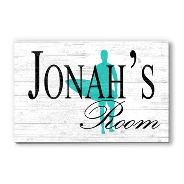 Personalized Boys Room Name Sign Surfing Theme