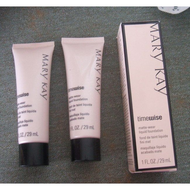 Lot 2 Mary Kay IVORY 3 Timewise Matte Wear Liquid Foundation ~ New with One Box