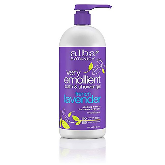 Alba Botanica Very Emollient Bath & Shower Gel, French Lavender, 32 Oz