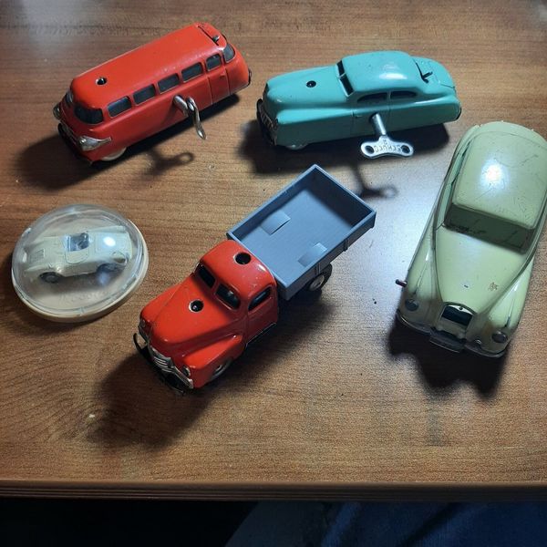 Vintage German Toy Car Wind Up Automobile Lot Schuco Piccolo Kolner Limo Bus