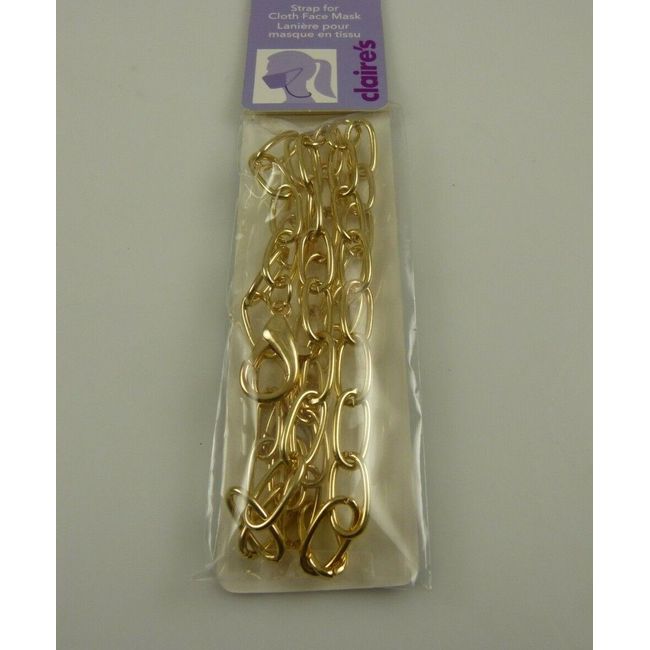 lanyard strap chain for stop dropping your face mask on the floor goldtone