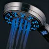 Hotel Spa 3 Colors LED Hand Shower with Temperature Display, Chrome, 4.25"