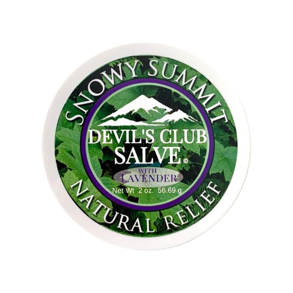 Snowy Summit Alaska Devil's Club Lavender Salve - Handmade Skin Care Ointment with Lavender - Natural Muscle Rub with Premium, Responsibly Sourced Plant Materials - Made in USA - 2 oz