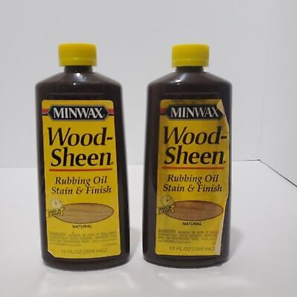 Minwax Wood-Sheen Rubbing Oil Stain Finish NATURAL Yellow Cap Discontinued TWO