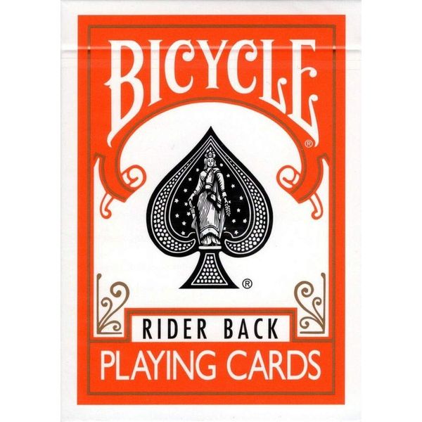 Orange Rider Back Bicycle Playing Cards Poker Size Deck USPCC