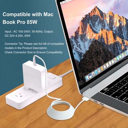 Mac Book Pro Charger, 85W 2T-Tip Magnetic Connector Power Adapter, Laptop Charger Replacement for Mac Book Pro 15-Inch and Mac Pro3-Inch Retina Display (2012-2017)