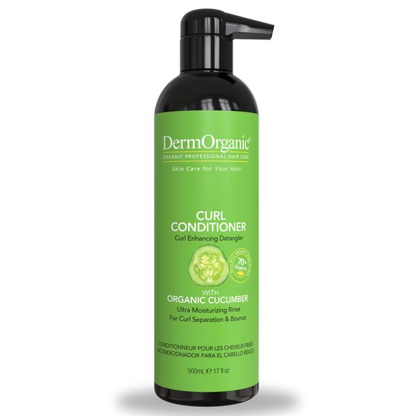 DermOrganic Organic Cucumber Curl Care – Sulfate Free, Color Safe, Hydrating – Conditioner – 17oz