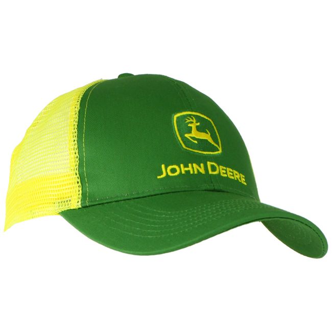 John Deere Embroidered Logo Mesh Back Baseball Hat - One-Size - Men's - Yellow