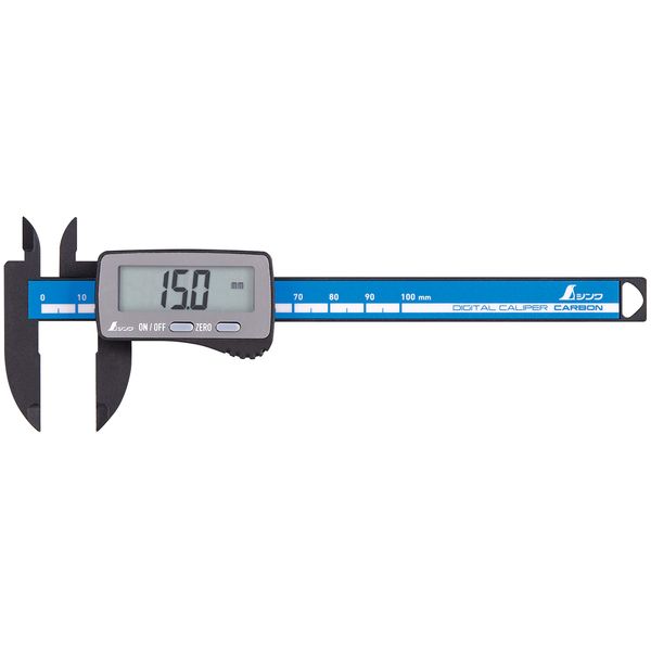 Shinwa Sokutei 19989 Digital Caliper Carbon Fiber Capital 3.9 inches (100 mm)