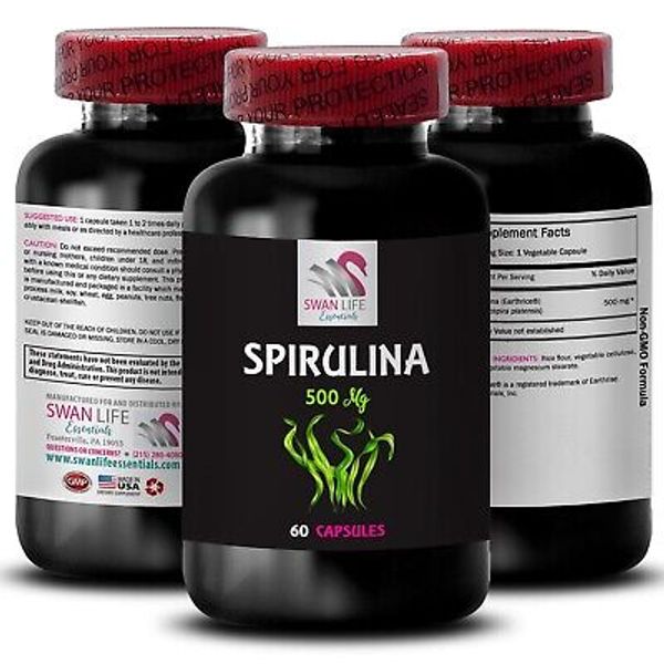 Nutrient-dense greens - SPIRULINA - Vegan superfood powder 1 Bottle 60 Capsules