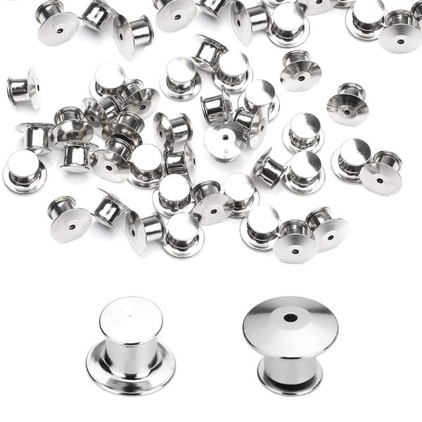 Locking Pin Keepers Backs, No Tool Required (Silver, 30 Pieces)