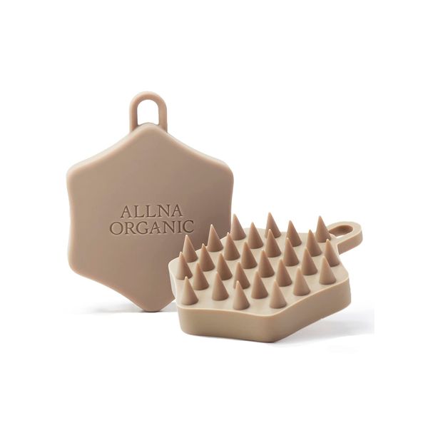 Allna Organic Shampoo Brush Scalp Massage Ergonomic S-Shaped Hook 1 Piece