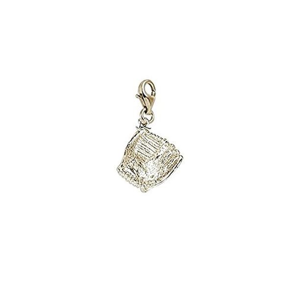 Gold Plated Baseball Glove Charm with Lobster Claw Clasp
