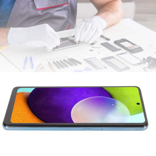 OLED Display Touch Digitizer Screen with Frame Replacement for A52 A536 A525F A525M DS, 6.5 inch Screen with Fingerprint Sensor, Not for A52s A52 5G (Blue)