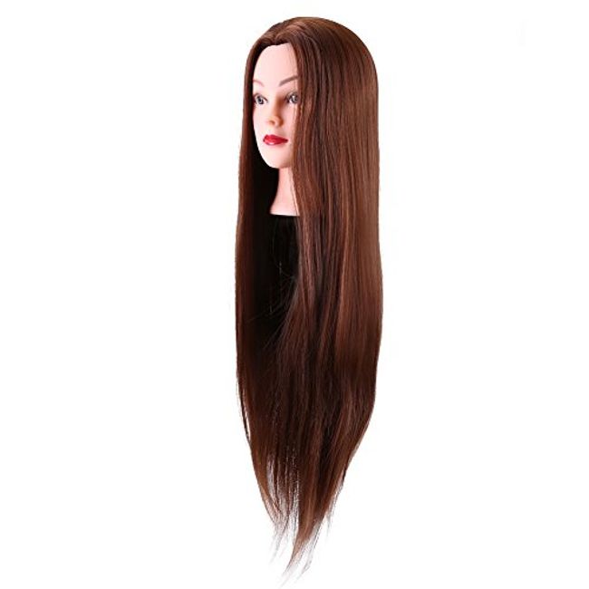 Synthetic Fiber Mannequin Head with Long Hair, Hairdresser