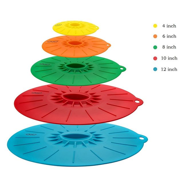 Silicone Lids 4, 6, 8, 10, 12 inch. Use your Suction Lids as Food Covers,  Bowl Covers, Microwave Covers - Skillet or Pan Lids