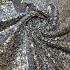 Sequin Fabric Sparkly Shiny Bling Decorations Material Cloth 130cm Wide (Black/Silver, 2 Meter)