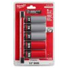 Milwaukee 49-66-7831 SHOCKWAVE 1/2" SAE/Metric Lug Nut Wheel Socket Set - 5 PC