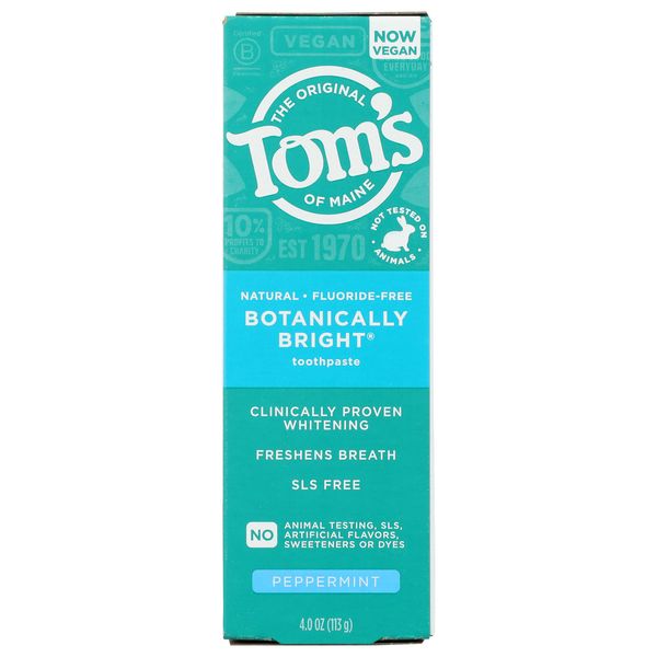 Toms of Maine Botanically Bright Peppermint FF Toothpaste, 4 OZ