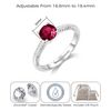 Philip Jones Red Adjustable Crystal Ring Created with Zircondia® Crystals