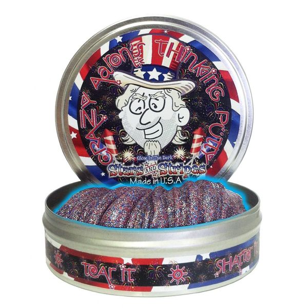 Crazy Aaron Glow-in-The-Dark Stars & Stripes Putty Toy