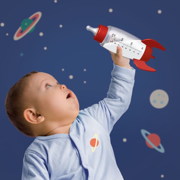 Space Rocket Baby Bottle - BPA-Free Space Rocket-Style Baby Feeding Bottle - Newborn Essentials - Newborn Baby Gifts