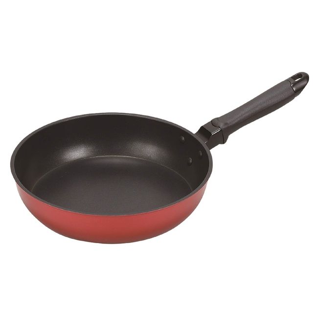 Pearl Metal HB-5056 Frying Pan, 10.2 inches (26 cm), Induction Compatible, Fluorine Hard Processing, Ultimate Tool, Red