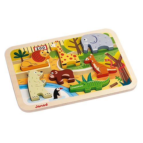 Janod Zoo Chunky Puzzle - 7 Pieces - Ages 18 Months+ - J07022