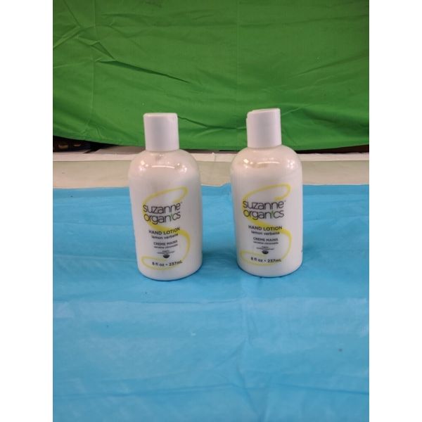 SUZANNE Organics Lemon Verbena Hand Lotion-Lemon Verbena--8 OZ-LOT OF 2 BOTTLES