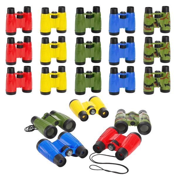 Eorbow 20 Pack Binoculars Toy for Kids, Kids Binoculars with Compass and Neck String, Nature Exploration Toys, Safari Party Favors Learning Gifts for Sightseeing, Camping Adventure, Birdwatching