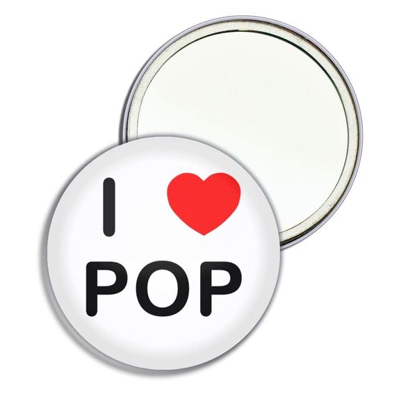 I Love Pop - 77mm Round Compact Mirror