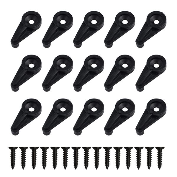 MOROBOR 50PCS Glass Retainer Clips Kit, 4MM Glass Panel Retainer Clips Glass Door Plastic Retainer Clips with Screws for Fixing Glass Cabinet Doors (Black)