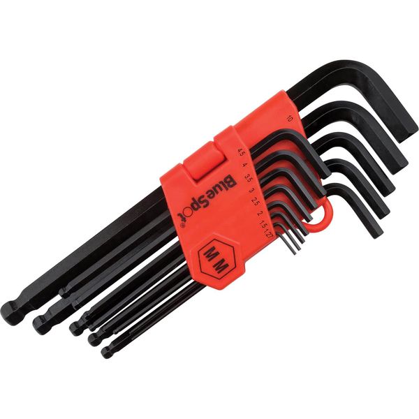 BlueSpot Tools 15303 13PCE Long Arm Metric Ball End Hex Key Set (1.27-10mm)