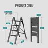 4 Step Ladder, Foldable Step Stool, Aluminum Lightweight Ladder for Home Kitchen