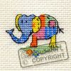 Mouseloft Mini Cross Stitch Kit - Patchwork Elephant, Stitchlets Collection