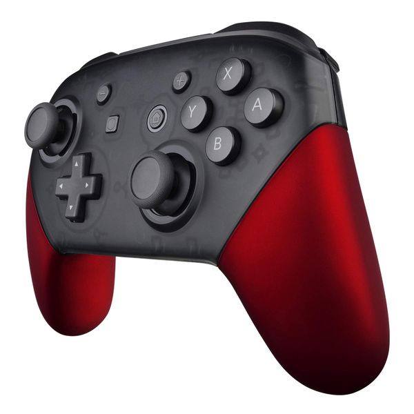 eXtremeRate Red Replacement Handle Grips for Nintendo Switch Pro Controller, Soft Touch DIY Hand Grip Shell for Nintendo Switch Pro - Controller NOT Included