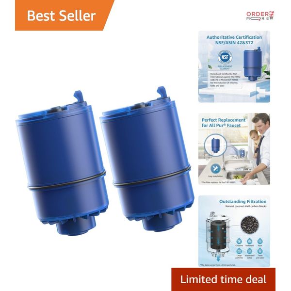 2 Pack NSF Certified PUR Water Filter Replacement - Activated Carbon, Long Life