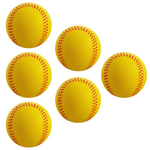 Baisidiwei Soft Baseballs, Foam Baseballs for Kids Teenager Players Training Balls 6 Pcs Foam Baseballs Training Balls for Hitting and Indoor or Outdoor Play(Yellow)