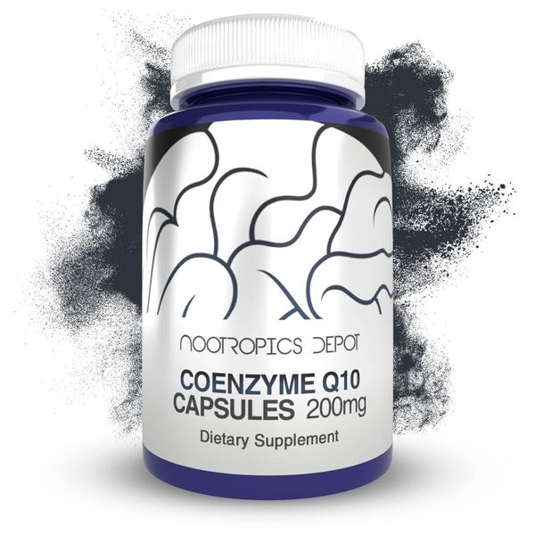 Nootropics Depot CoEnzyme Q10 Capsules | 200mg | Ubiquinone | 60 Count | Energy, Cognitive & Cellular Function